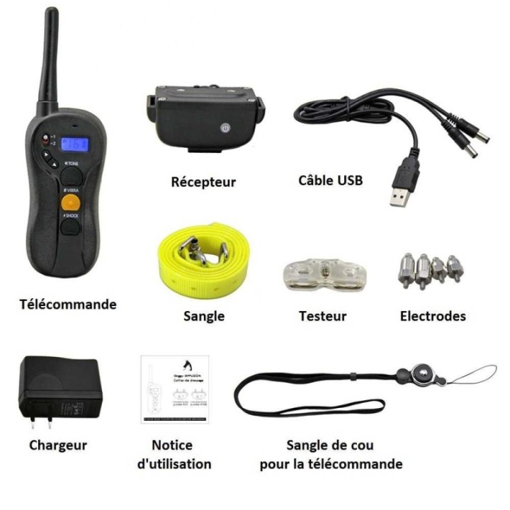 Collier d'éducation 8 niveaux 300m