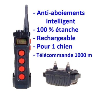 Collier Anti-Aboiements 10 Niveaux avec télécommande de dressage 1000m